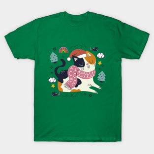 Meowy Christmas Cat T-Shirt